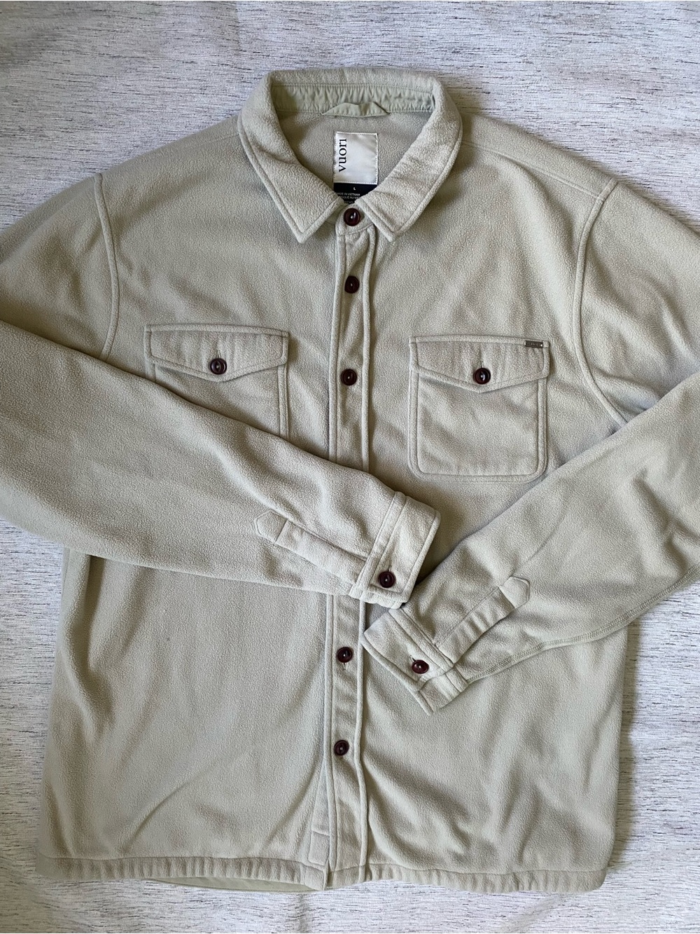 Vuori Men’s Shirt Jacket  Sage Green Button Up Lightweight
